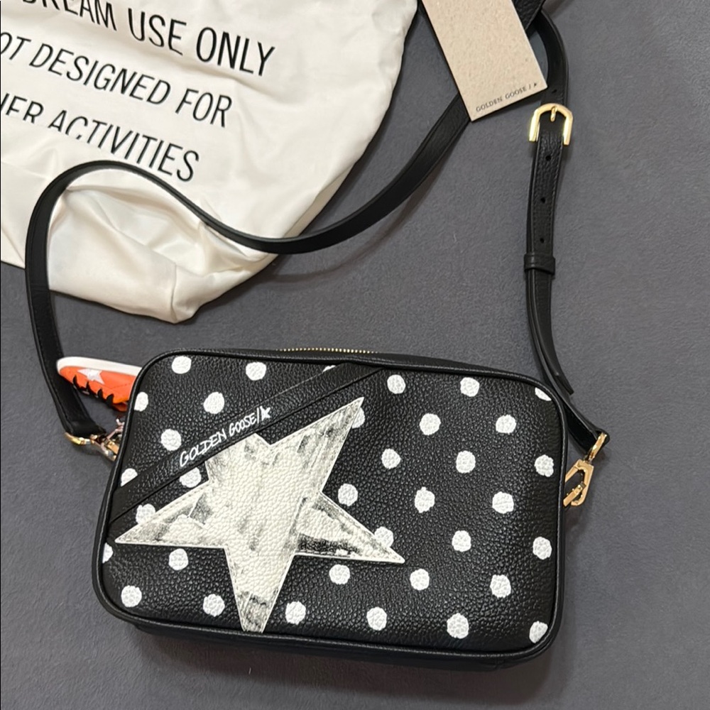 NWT Golden Goose Black and White Crossbody Star Bag